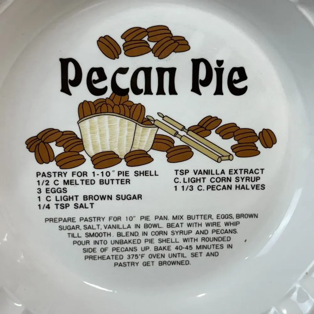 Pecan Pie Plate Recipe Baking Baker Deep Dish Japan 10.75